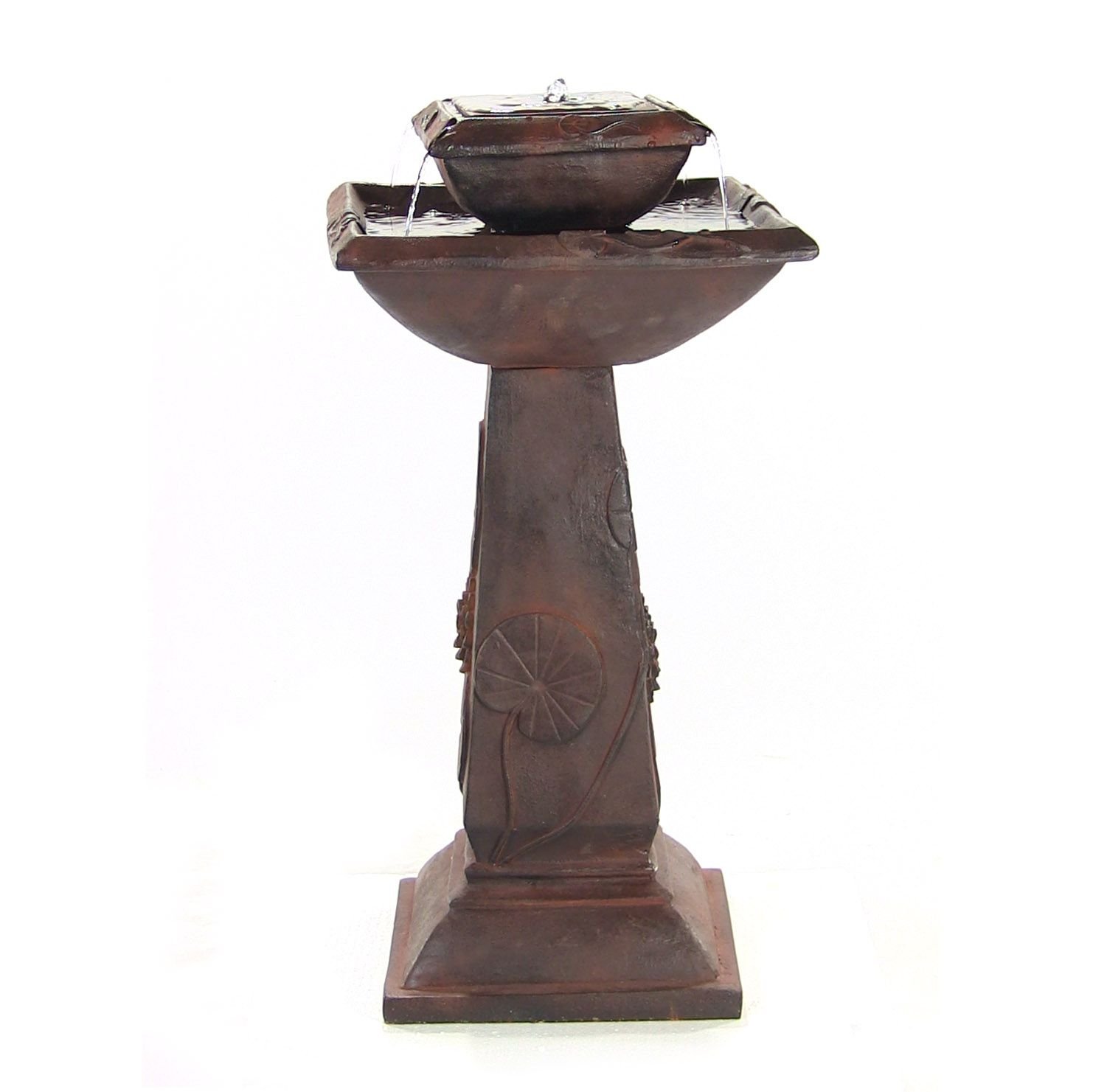Outdoor Classics Lily Leaf Two Tier Solar On Demand Fountain - Free Charger Included