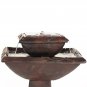 Outdoor Classics Lily Leaf Two Tier Solar On Demand Fountain - Free Charger Included