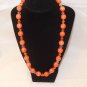 Dark Pink Ceramic beaded necklace, Big Bold Salmon Ceramic necklace, Gift idea