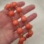 Dark Pink Ceramic beaded necklace, Big Bold Salmon Ceramic necklace, Gift idea