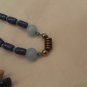 Vintage Blue Ceramic beaded necklace, Art Deco Big Bold Art Blue necklace, Gift