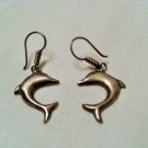 Mexico Sterling Dolphin Earrings, Southwestern Sterling pierced earrings