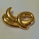 Gold Swirl Napier brooch, vintage signed High Fashion scarf pin, Gift for her