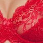 Laura red lace European sheer bra 36C
