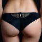 French folie black eyelash lace brazilian briefs by Jolidon, size S