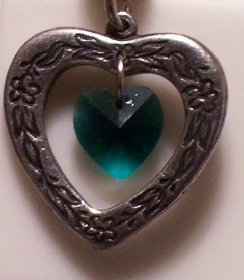 May Birthstone Heart Pendant