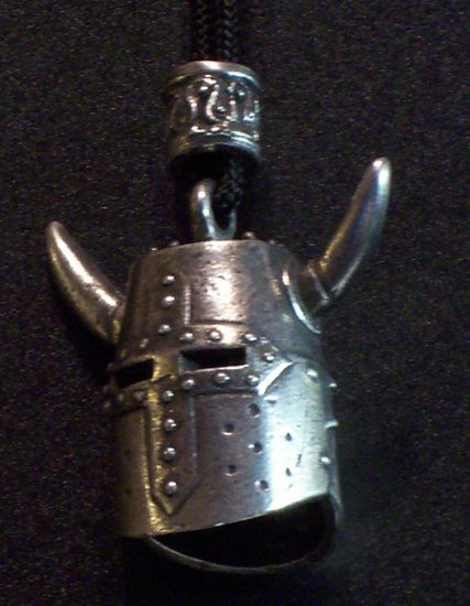 Pewter Horned Helm Pendant
