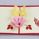 Flowers with Butterfly - Red Cover