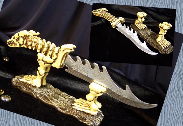 Skeleton Hunting Knife With Stand