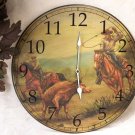 Vintage Western Cowboy Wall Clock