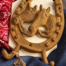 Cast Iron Rusty Colored Horse Shoe With 2 Hooks