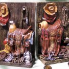 Western Cowboy Bookends Saddle