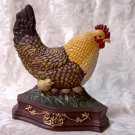 Doorstop Hen with Chick & Eggs