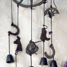 Western style Wind Chimes Broken Wheel with Bells