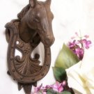 Horse & Horse Shoe Door Knocker Cast Iron