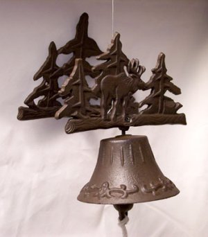 Cast Iron 3D Wall Mount Moose Bell