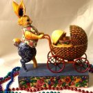 Jim Shore Bunny Pushing A Carriage