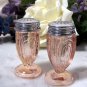 Fancy Pink Glass Salt & Pepper Set
