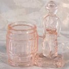 Pink  Glass Chaplin Toothpick Holder