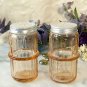 Pink Hoosier Glass Salt and Pepper