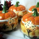 Jim Shore SET 4 Pumpkin Soup Bowls