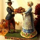 Jim Shore Pilgrims with Turkey On Platter