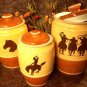 Set of 3 Western Silhouette Canister