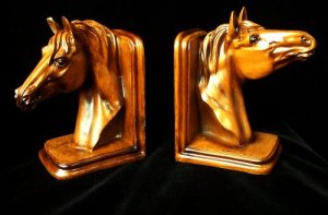 Mahogany  "Horse Head Bookends"
