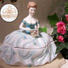 "Powder Box Girl Light Blue Limoges China"