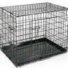 New 48'' Collapsible 2Door Pet Dog Crate Cage + Metal Tray