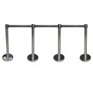 4 Pack Stainless Pratical Crowd Control Retractable Queue Barriers w/ Belt