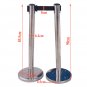 4 Pack Stainless Pratical Crowd Control Retractable Queue Barriers w/ Belt
