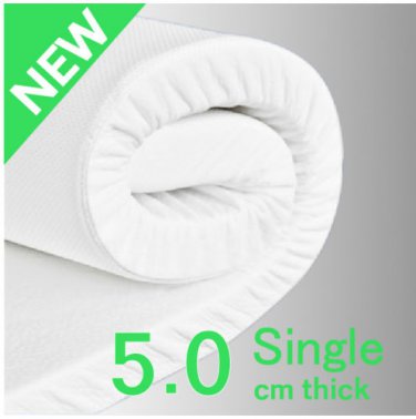Single Size -- 5.0cm Thick Elastic Memory Foam Mattress Topper Bed Comfortable