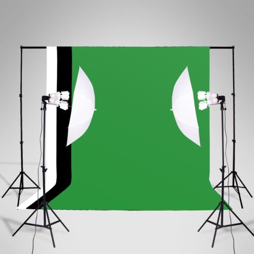 New Photography Studio Soft Box Lighting Light Stand Kit 3 Backdrops Photo Set