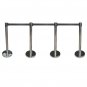 4 Pack Stainless Pratical Crowd Control Retractable Queue Barriers w/ Belt