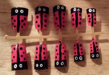 Ladybug False Fake Nail Art Set