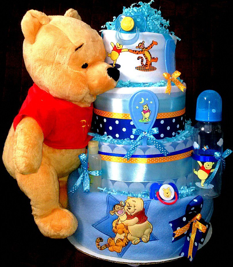 Winnie Pooh - Boy Diaper Cake By Little Kg's Dreams