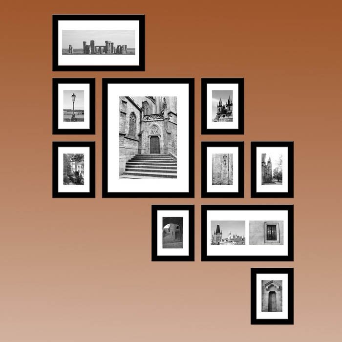 Black Collage Photo Frame Set of 10