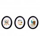 Black Oval Photo Frame Set of 3