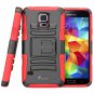 Samsung Galaxy S5 i-Blason Dual Layer Holster Case with Kickstand & Locking Belt Swivel Clip (Red)