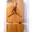 Natural Bamboo Hand Made Cell Phone Wood Hard Case - Basketball Flying Man for Iphone 4 / Iphone 4s