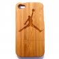 Natural Bamboo Hand Made Cell Phone Wood Hard Case - Basketball Flying Man for Iphone 4 / Iphone 4s