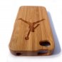 Natural Bamboo Hand Made Cell Phone Wood Hard Case - Basketball Flying Man for Iphone 4 / Iphone 4s
