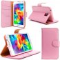 i-Blason Samsung Galaxy S5 Case - Leather Wallet Book Cover w/ Stand & Credit Card Holders (Pink)