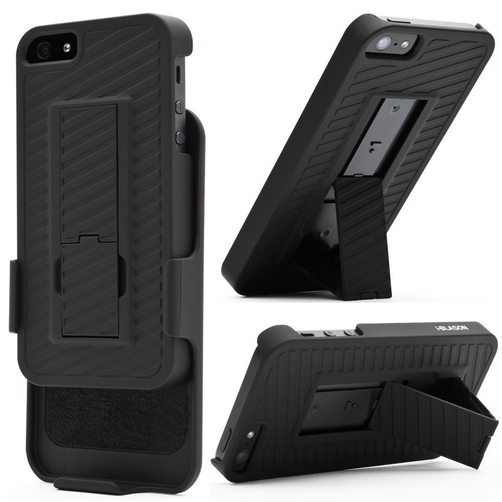 iBLASON Transformer iPhone 5 Hard Shell Case W/ Holster & Locking Belt Swivel Clip