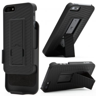 i-BLASON Transformer iPhone 5 Hard Shell Case W/ Holster & Locking Belt Swivel Clip