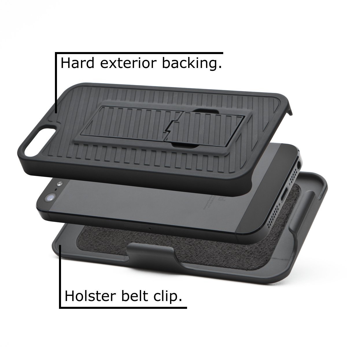 iBLASON Transformer iPhone 5 Hard Shell Case W/ Holster & Locking Belt Swivel Clip