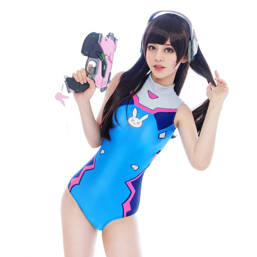 Kawaii Clothing Harajuku Overwatch D.Va Swimsuit Cosplay Costume WH373.