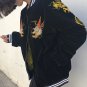 Kawaii Clothing Dragon Jacket Sukajan Bomber Coat Black Harajuku WH383