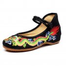 Kawaii Clothing Flats Chinese Japanese Dragon Shoes Embroidery WH462
